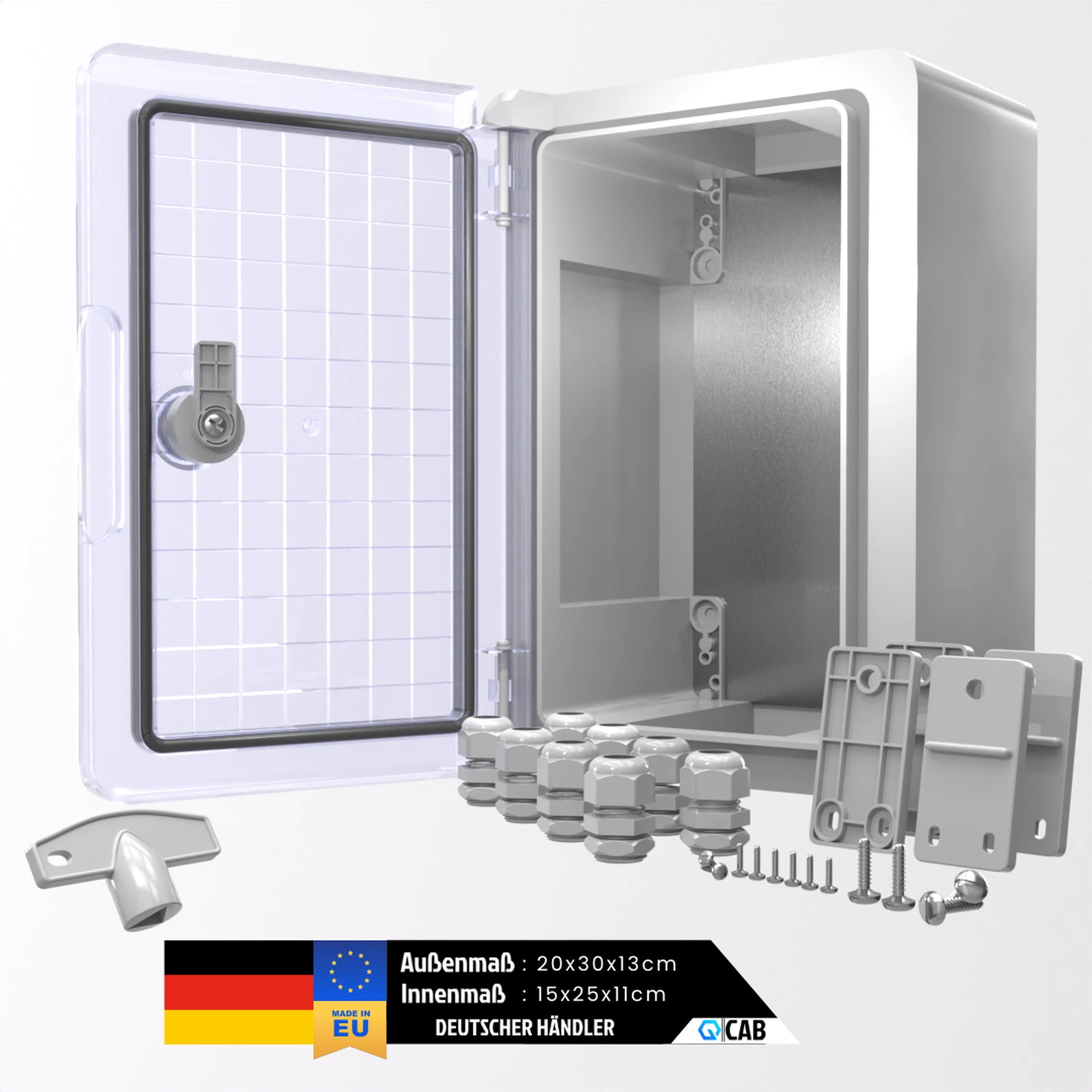 QCAB Wasserdichter Verteilerkasten IP65 – transparenter Deckel
